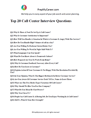 Call Center Interview Questions
