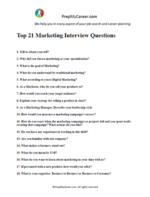 Marketing Interview Questions