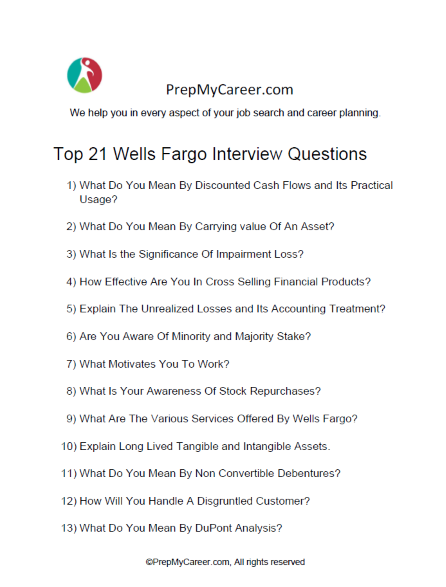 Wells Fargo Interview Questions