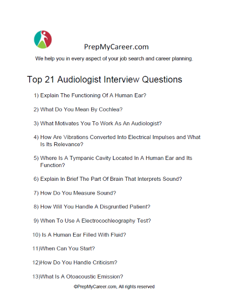 Audiologist Interview Questions