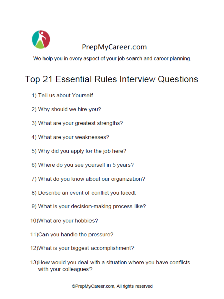 Essential Rules Interview Questions