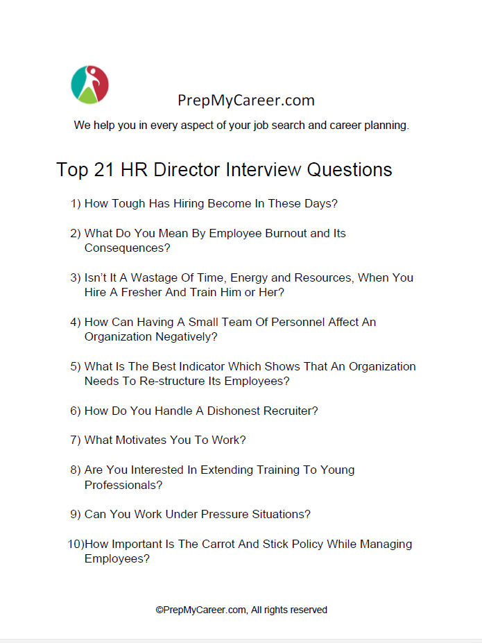 HR Director Interview Questions