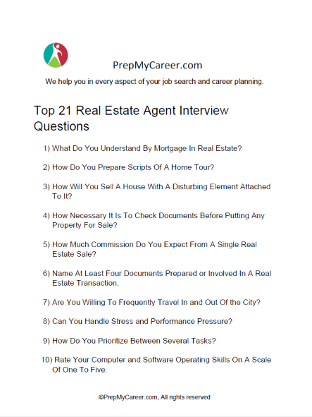 Real Estate Agent Interview Questions
