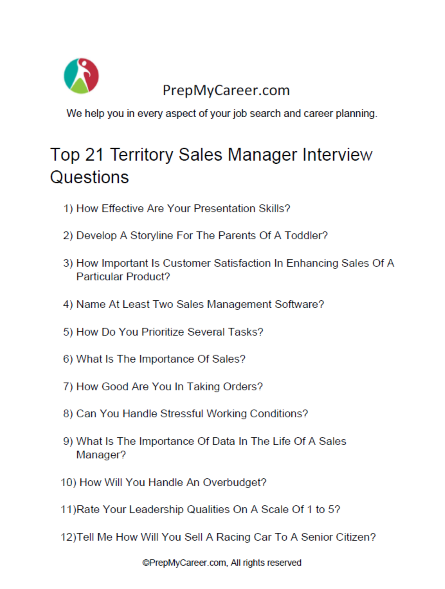 Territory Sales Manager Interview Questions
