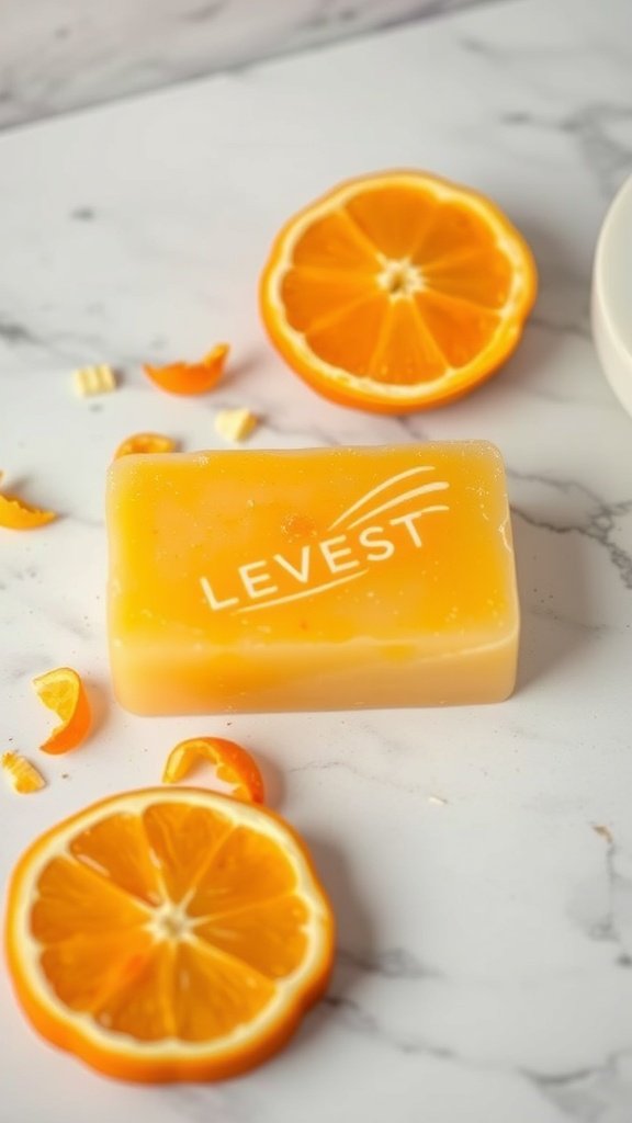 Citrus Zest Exfoliating Soap with orange slices