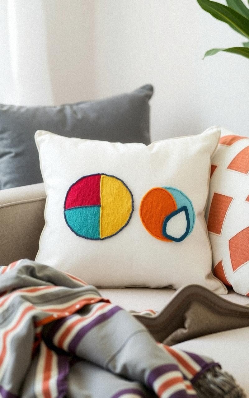 Color Block Abstract Shapes On Cushions