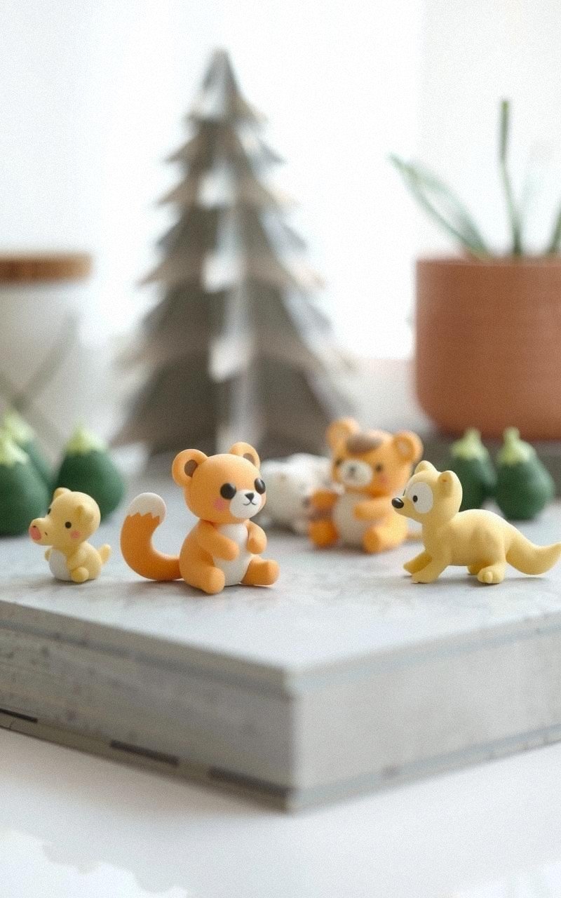 Charming Air-Dry Clay Animal Figurines