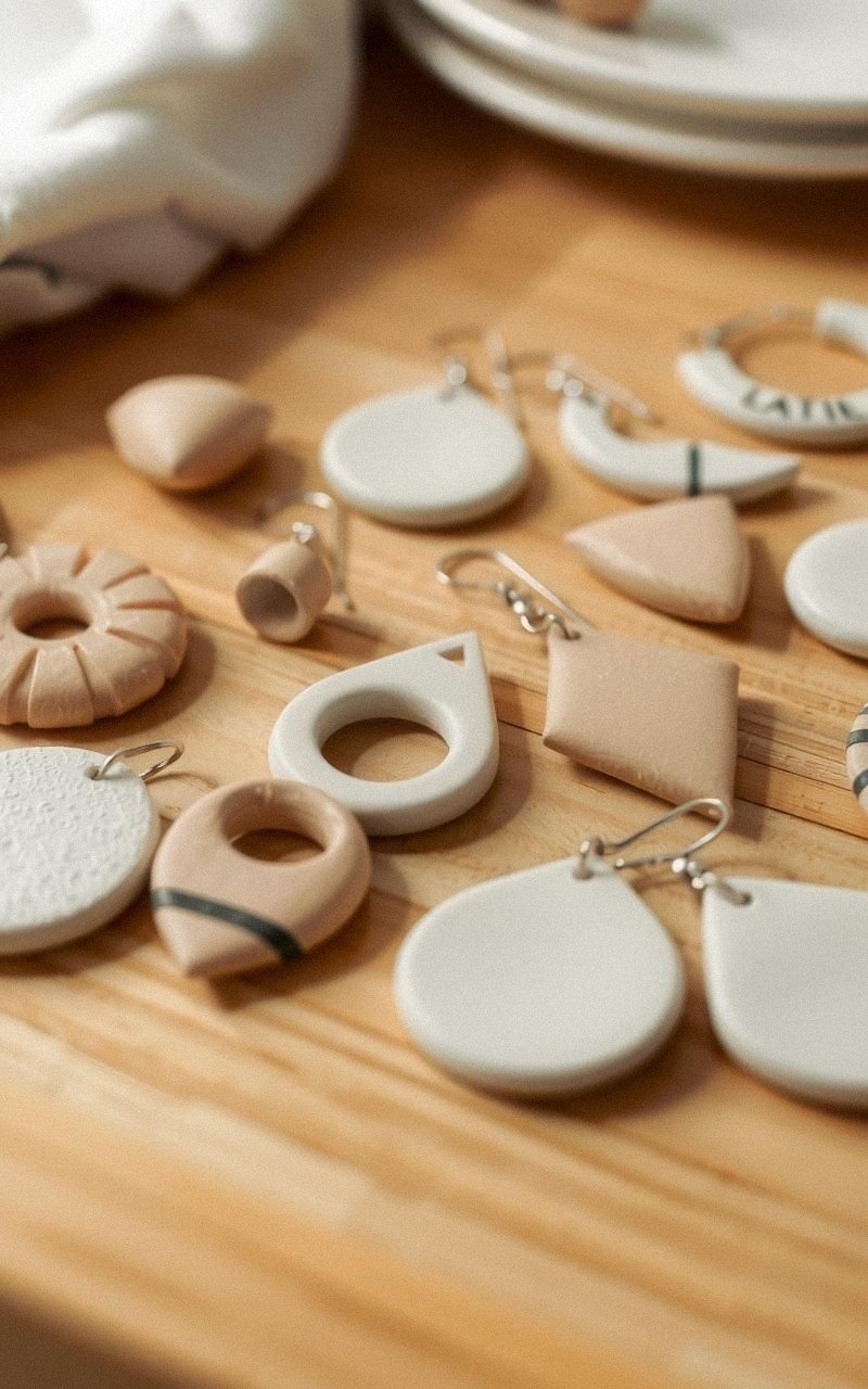 Handcrafted Air-Dry Clay Jewelry Pieces
