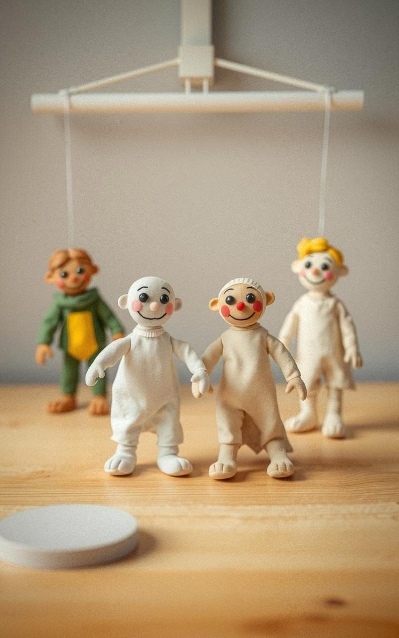 Playful Air-Dry Clay Puppet Characters