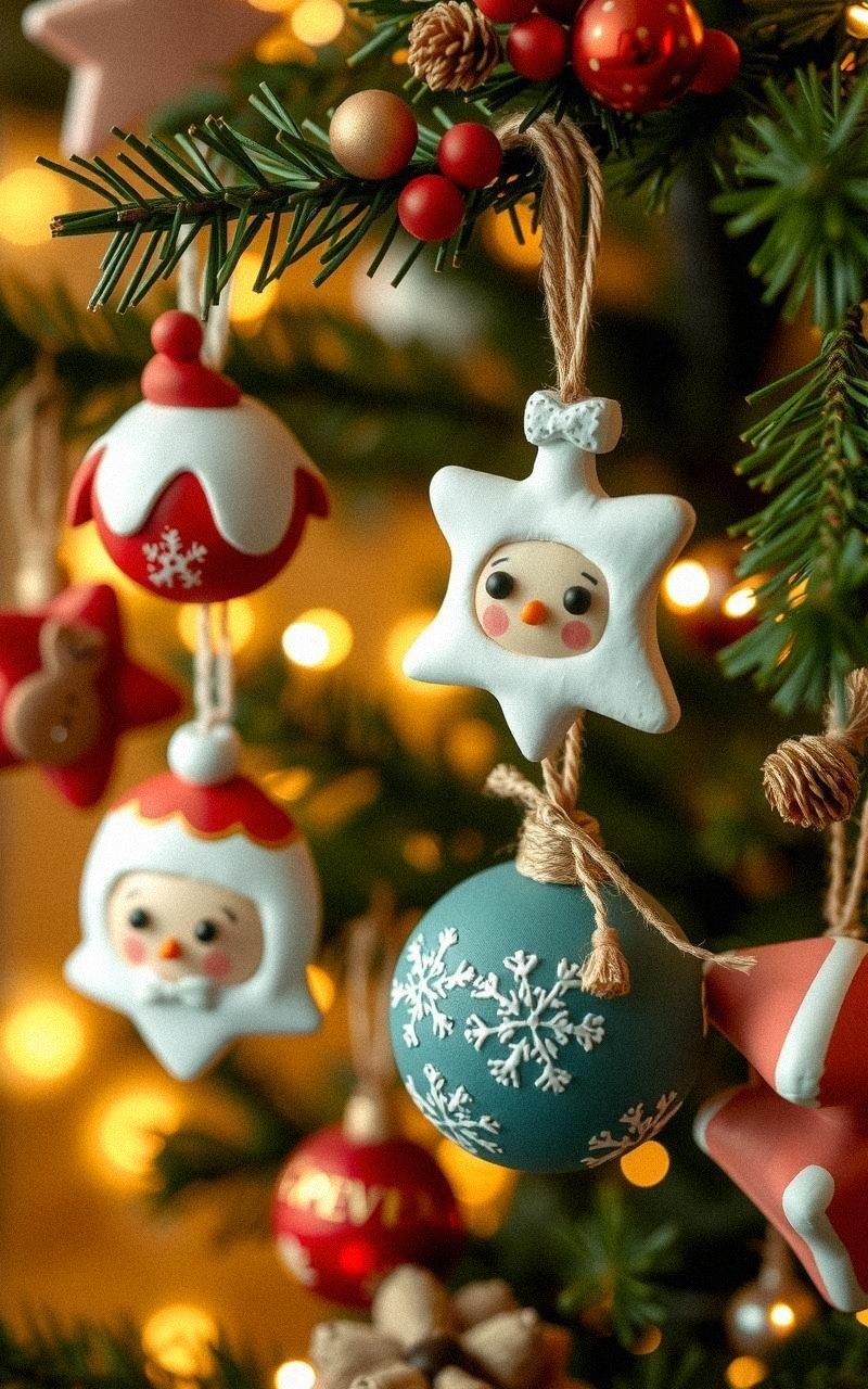 Whimsical Air-Dry Clay Ornaments for Holidays
