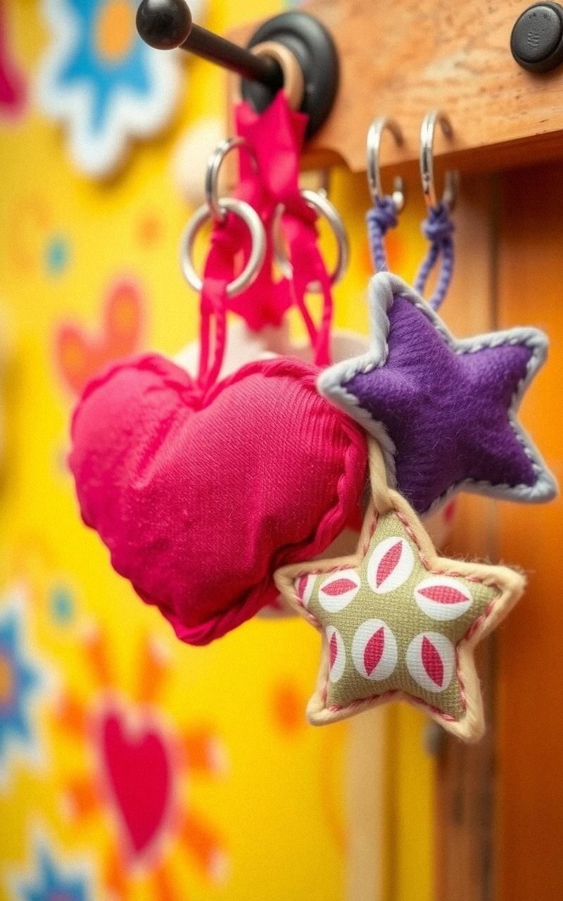 Charming Fabric Scrap Keychains to Brighten Your Keys