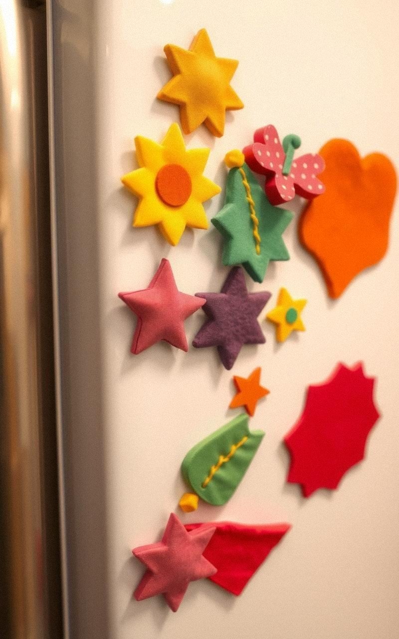 Decorative Fabric Scrap Magnets for the Fridge