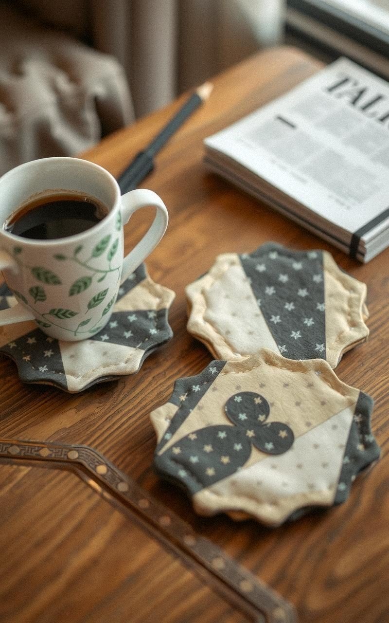 DIY Fabric Scrap Coasters for Your Coffee Table