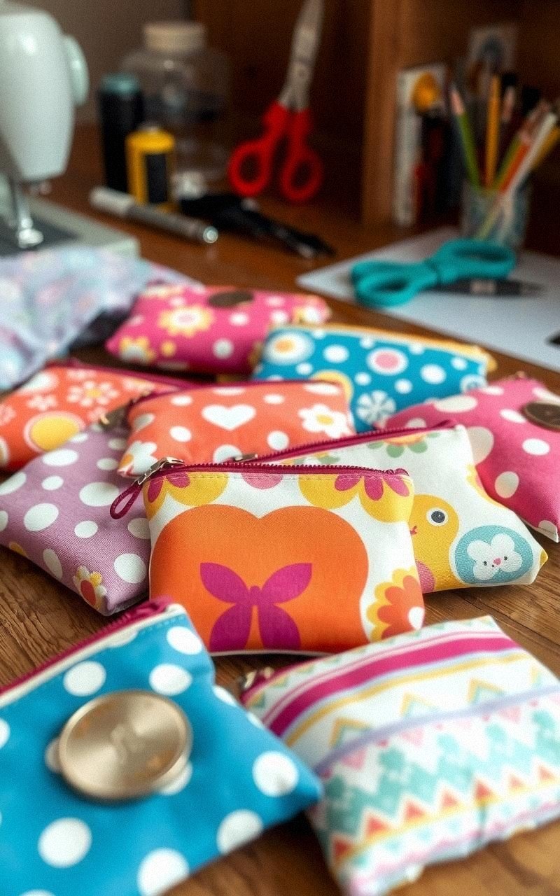 Fabric Scrap Coin Pouches for Small Storage