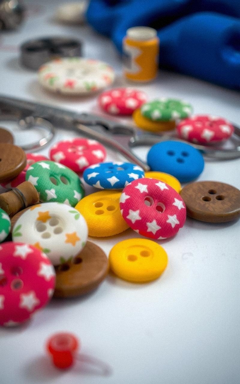 Fabric Scrap Covered Buttons for Unique Details