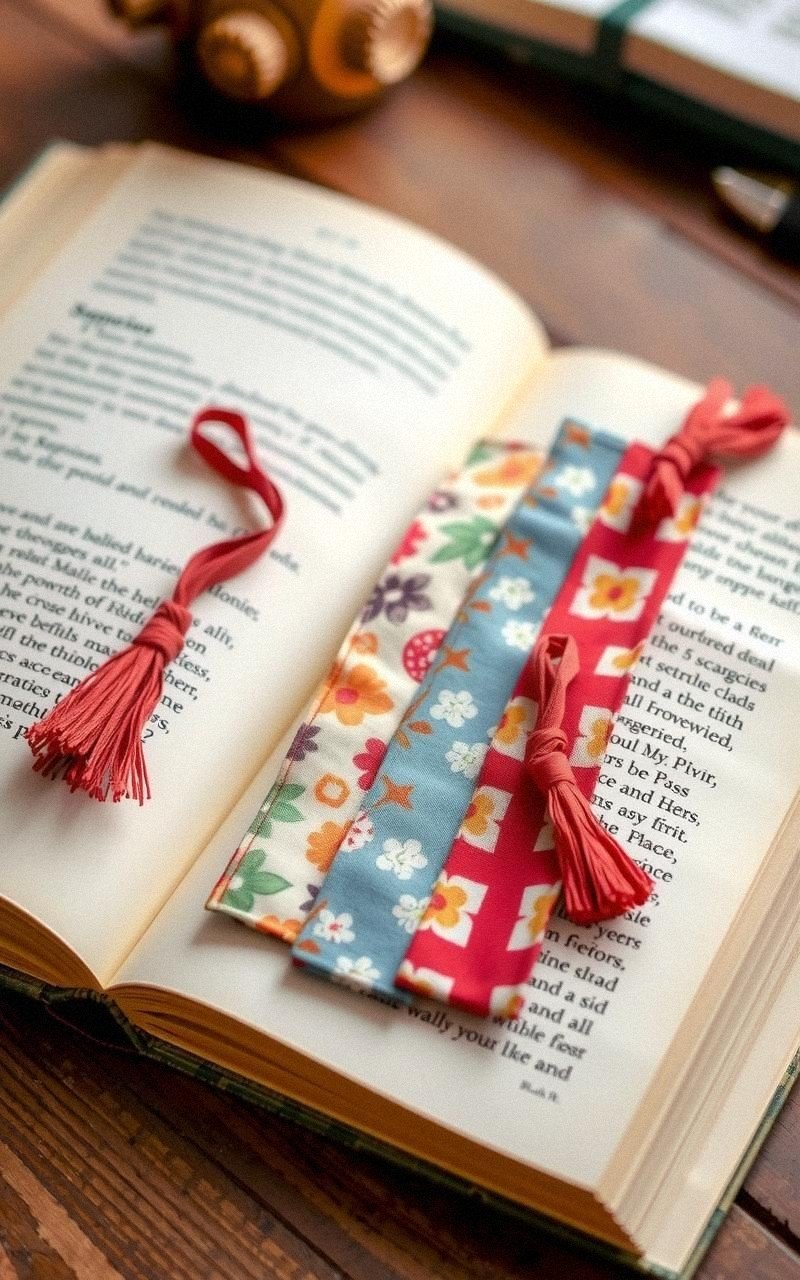 Unique Fabric Scrap Bookmarks for Readers