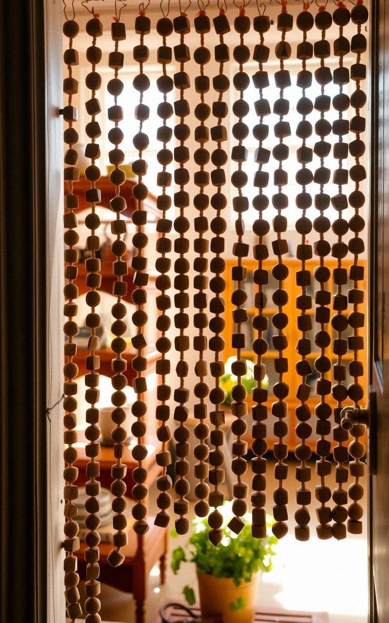 Classic Wooden Beaded Curtain for Rustic Charm