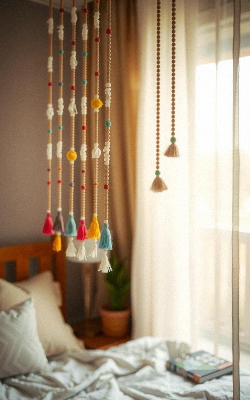 DIY Beaded Curtain with Tassels for Extra Flair