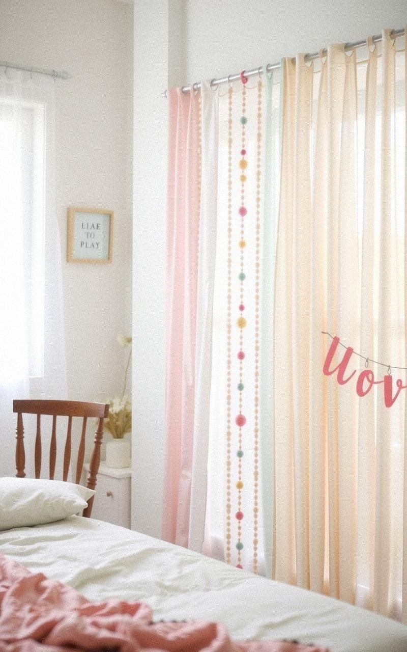 Feather and Bead Curtain for Ethereal Touch