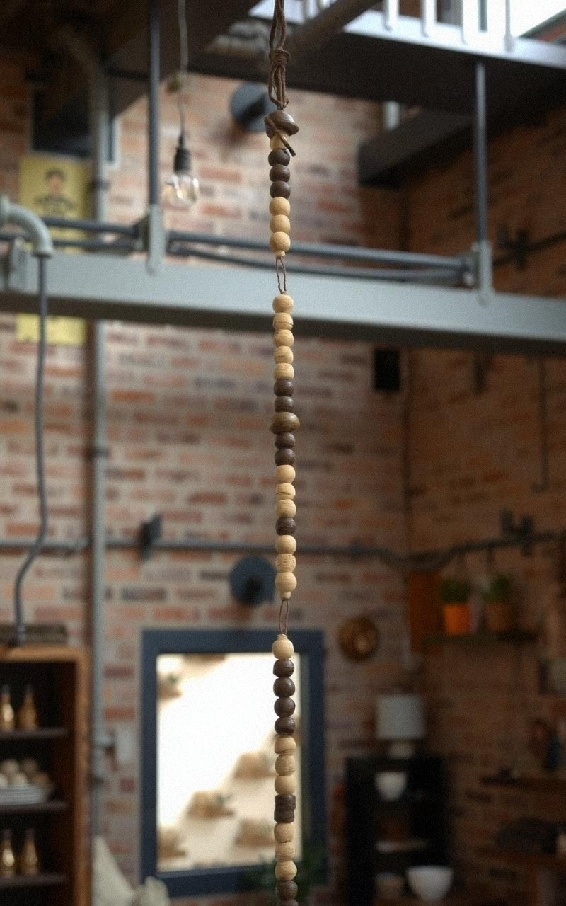 Leather Cord and Bead Curtain for Rustic Elegance