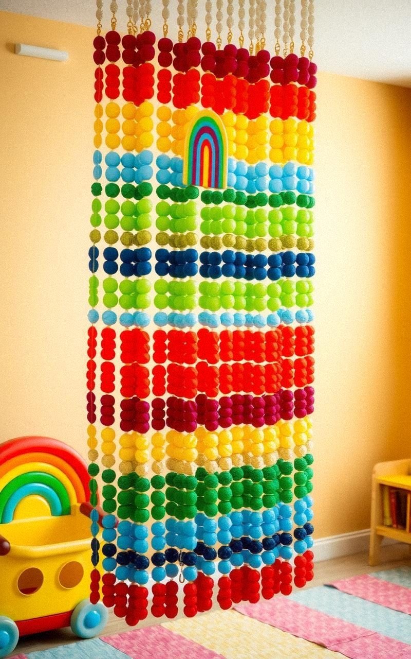Rainbow Ombre Beaded Curtain for Playful Vibes