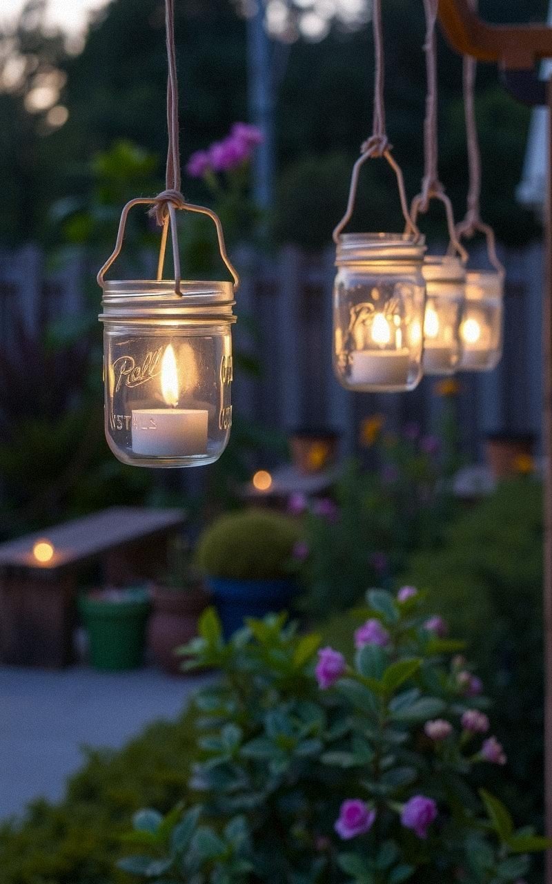 Hanging Mason Jar Candle Holders