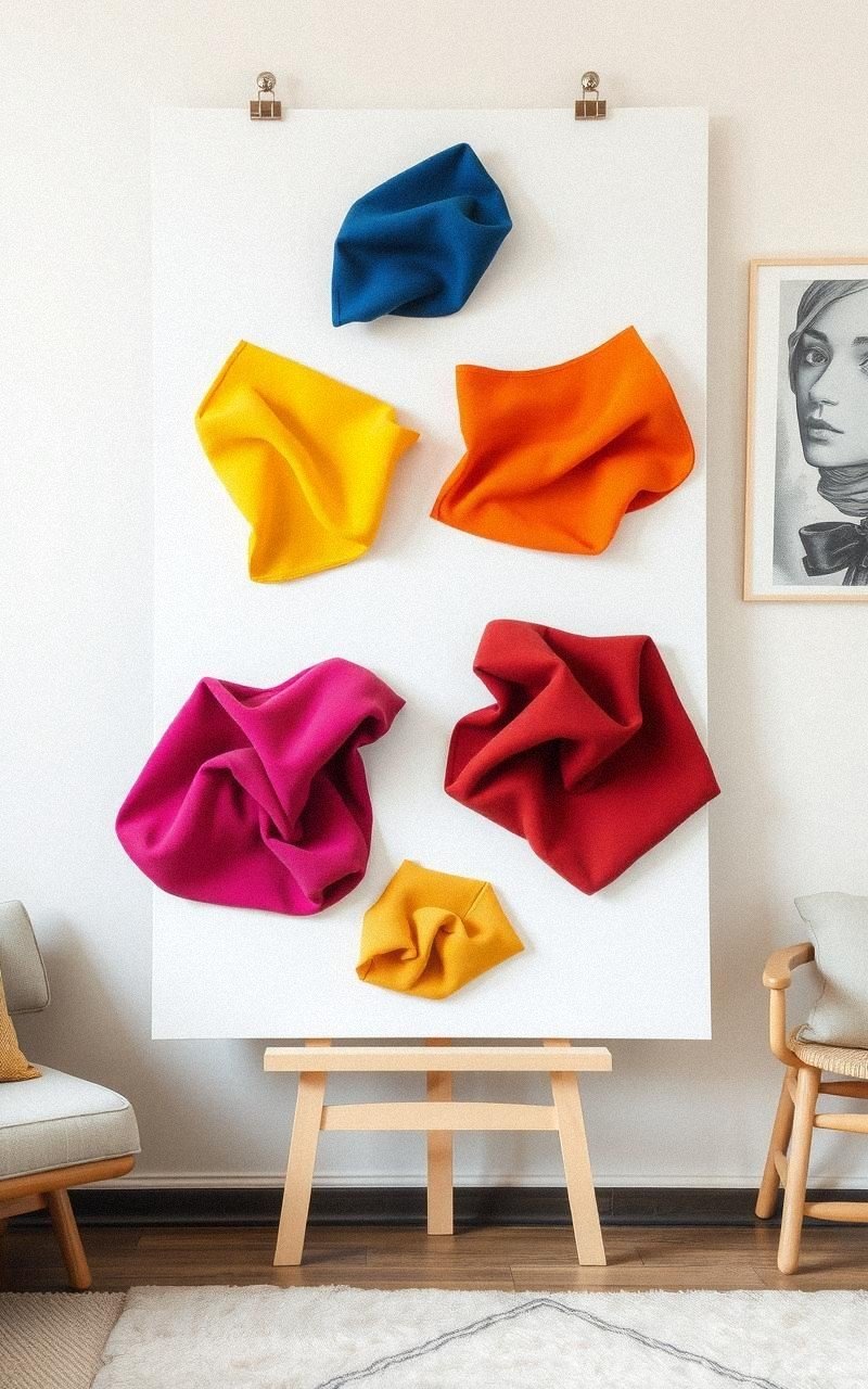 Design Abstract Fabric Shapes on a Neutral Background