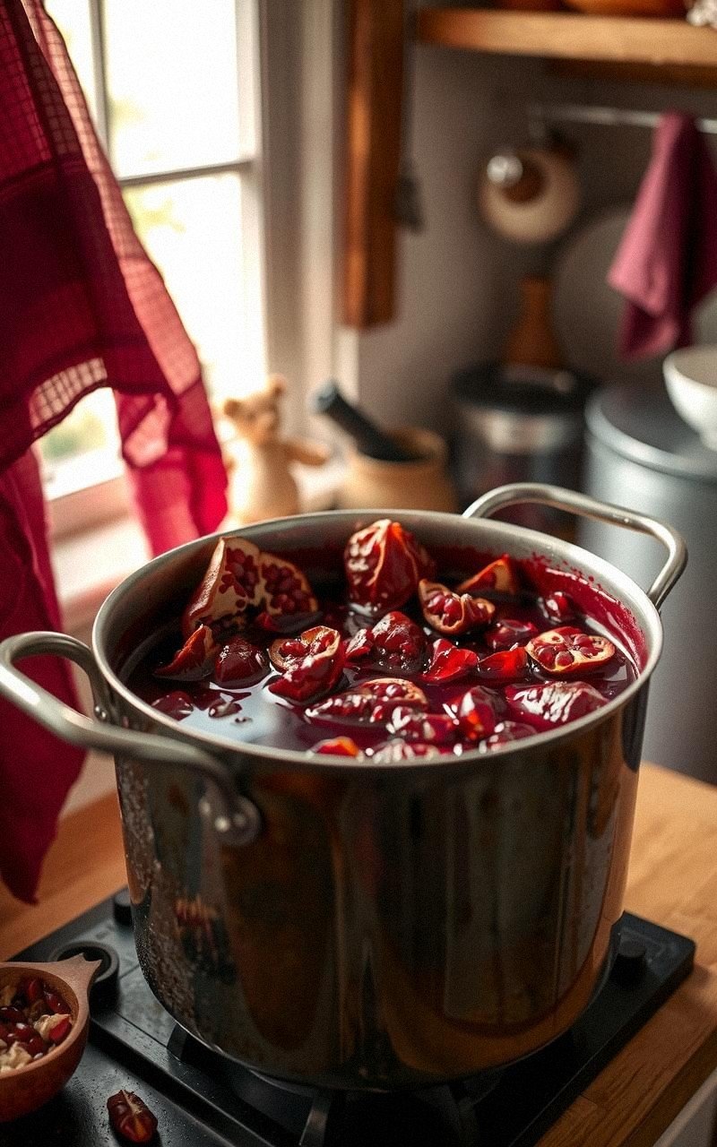 Deep Burgundy Shades From Pomegranate Peel Dye