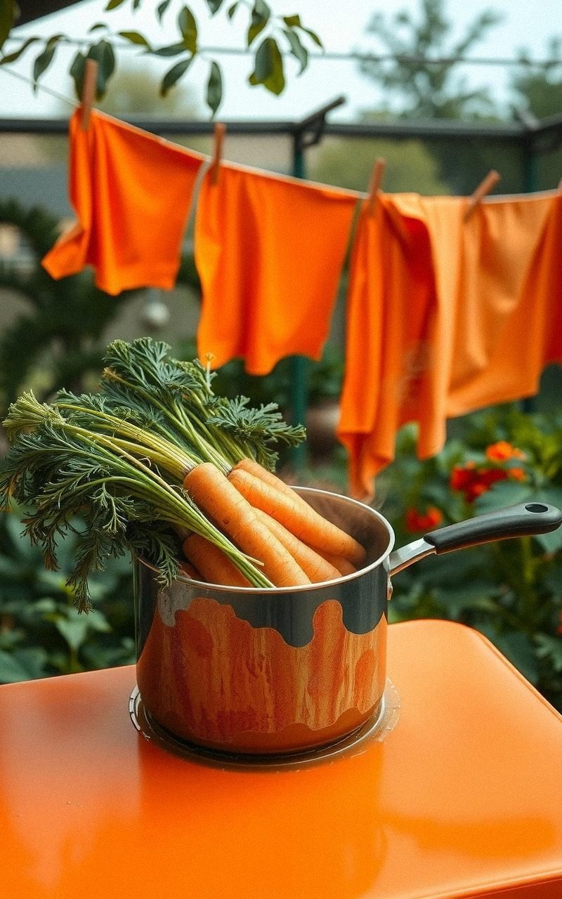 Rustic Orange Tones From Carrot Tops Dye