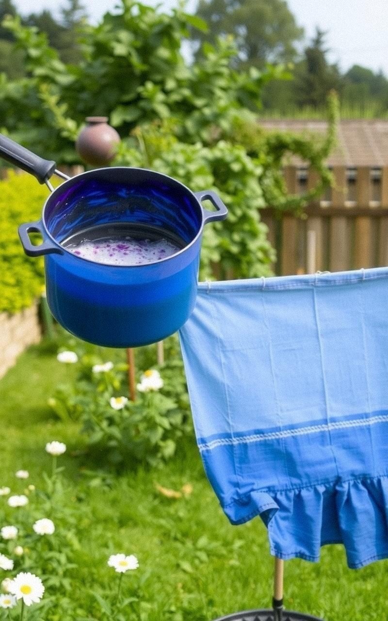 Soft Blue From Red Cabbage And Baking Soda