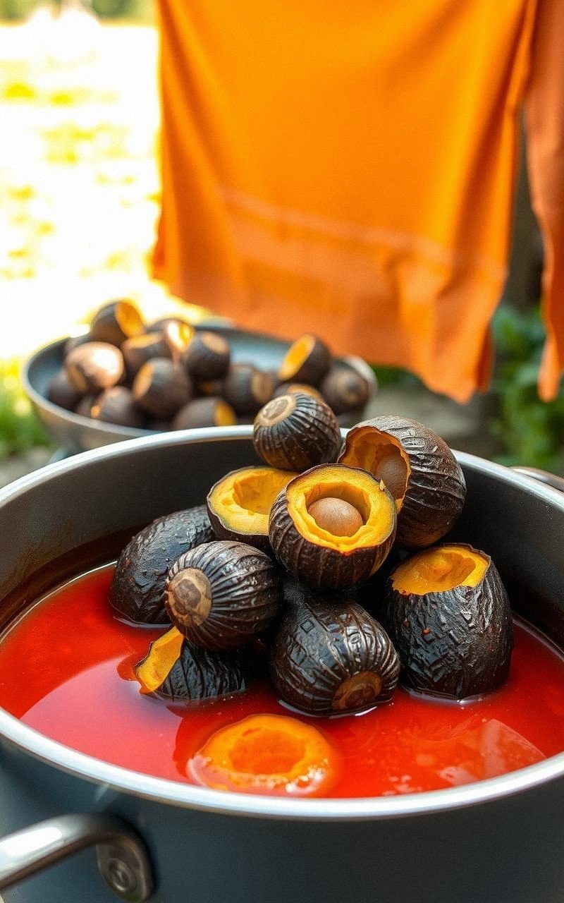 Warm Rust Tones From Avocado Pit Dyeing