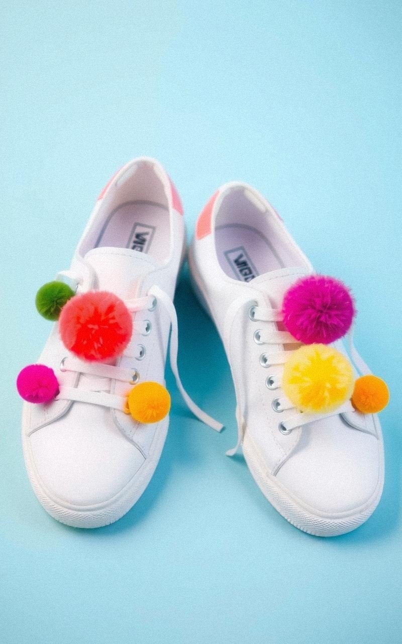 Add Pom Pom Details to Shoes for Unique Footwear