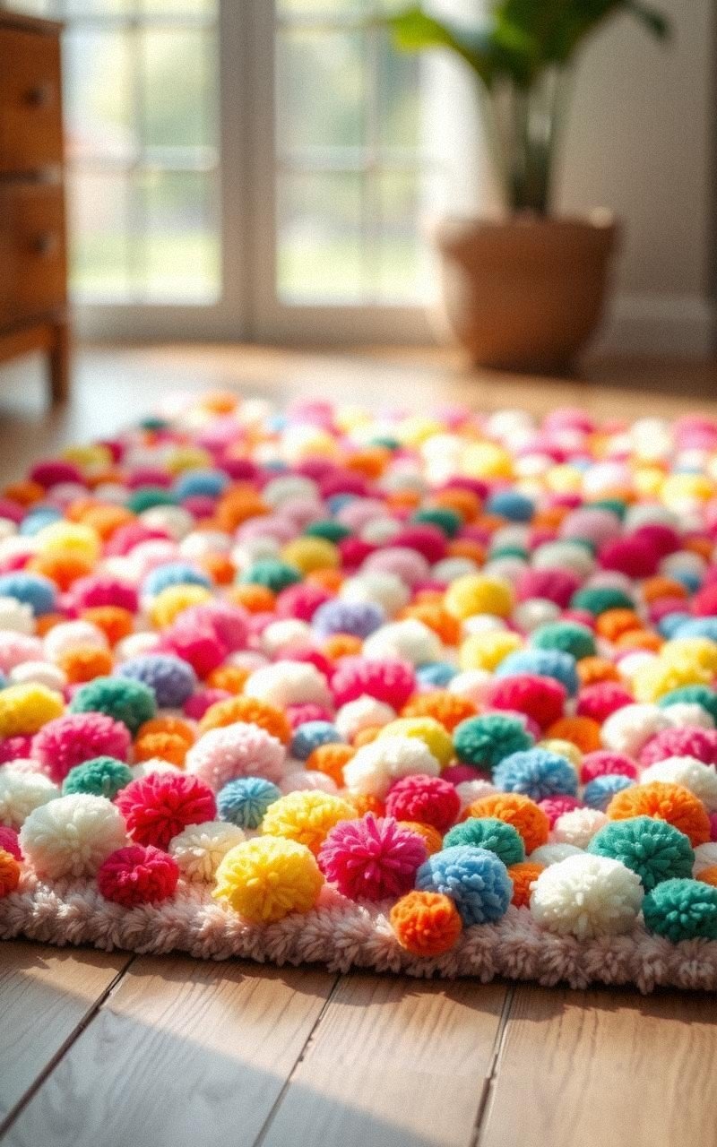 Craft a Pom Pom Rug for a Cozy Floor Spot