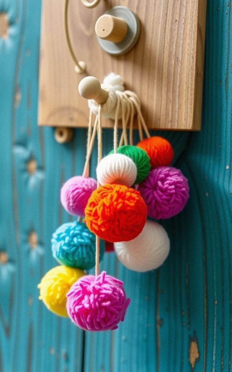 Design Playful Pom Pom Keychains in Bright Colors