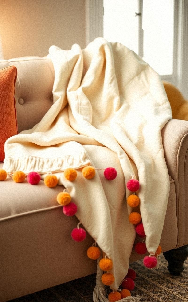 Make a Cozy Pom Pom Throw Blanket