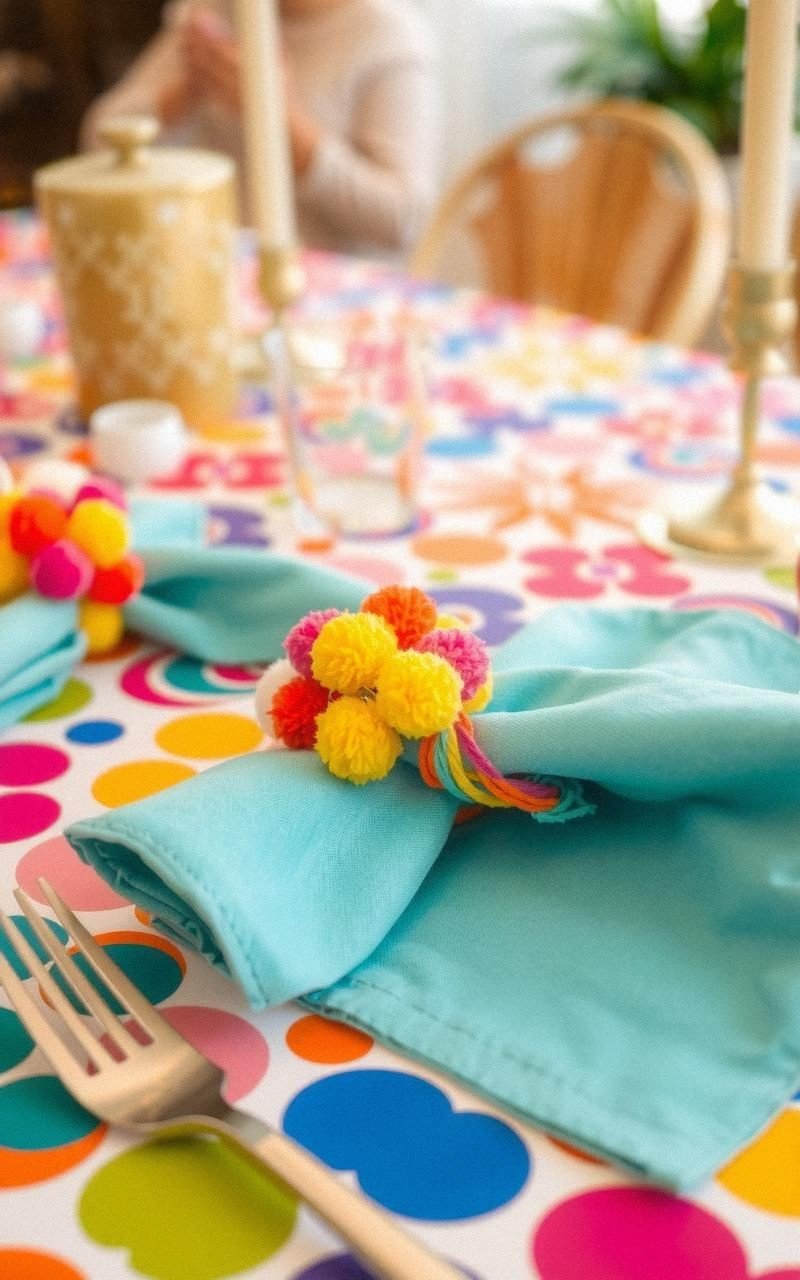 Make Pom Pom Napkin Rings for Festive Tables