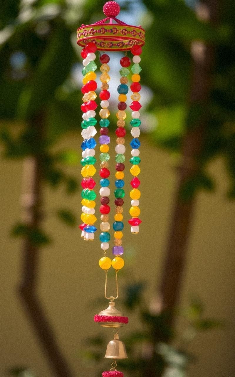 Colorful Beaded Wind Chime for a Playful Look