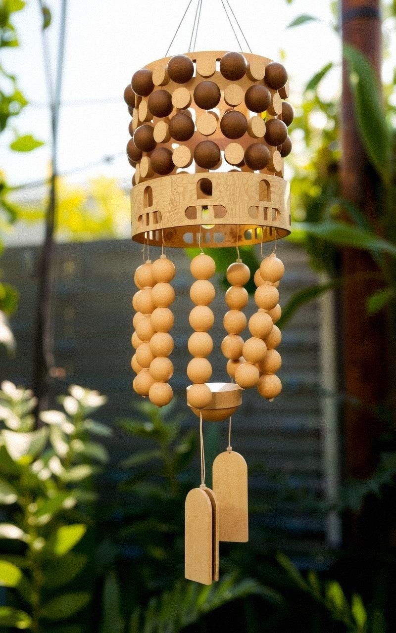 Hollow Wooden Bead Wind Chime