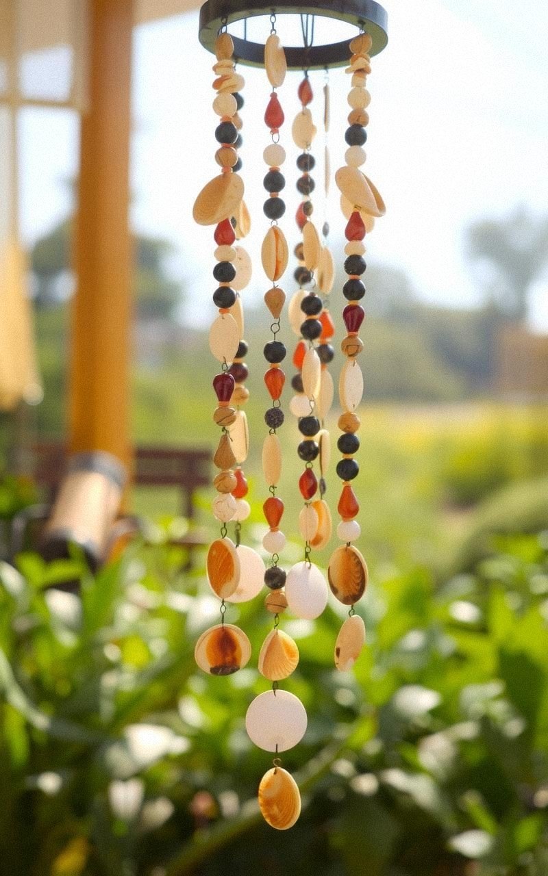 Shell and Bead Wind Chime With Natural Harmony