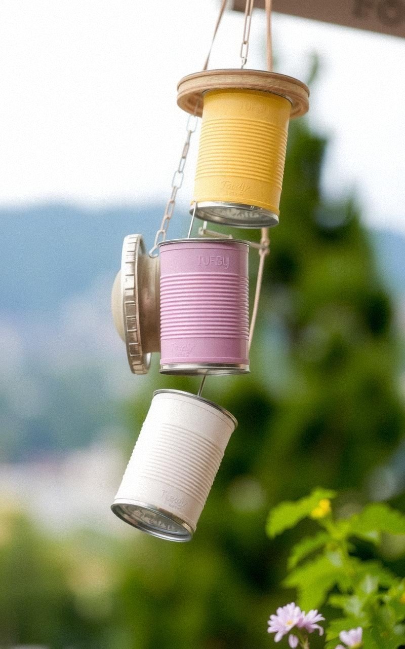 Tin Can Wind Chime with Rustic Appeal