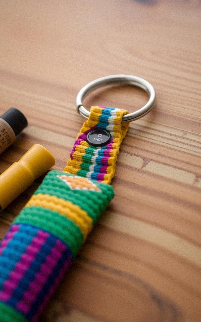 Woven Keychain With Colorful Patterns
