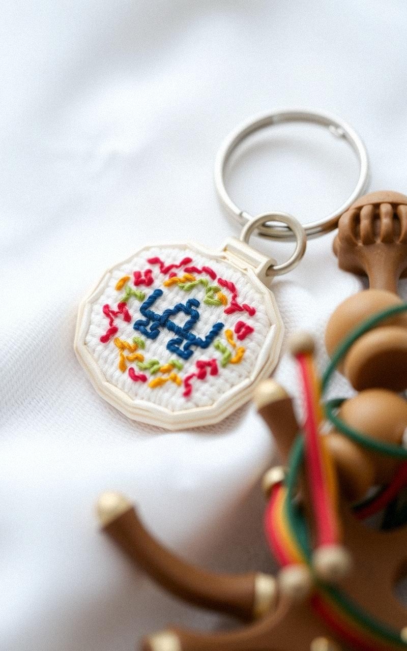 Mini Cross-Stitch Pattern Keychain