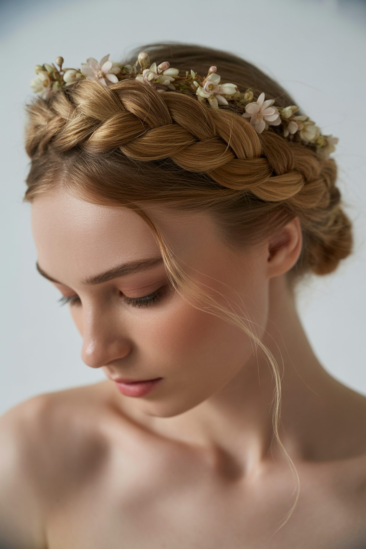 Playful Braided Crown Wrapped Around the Head