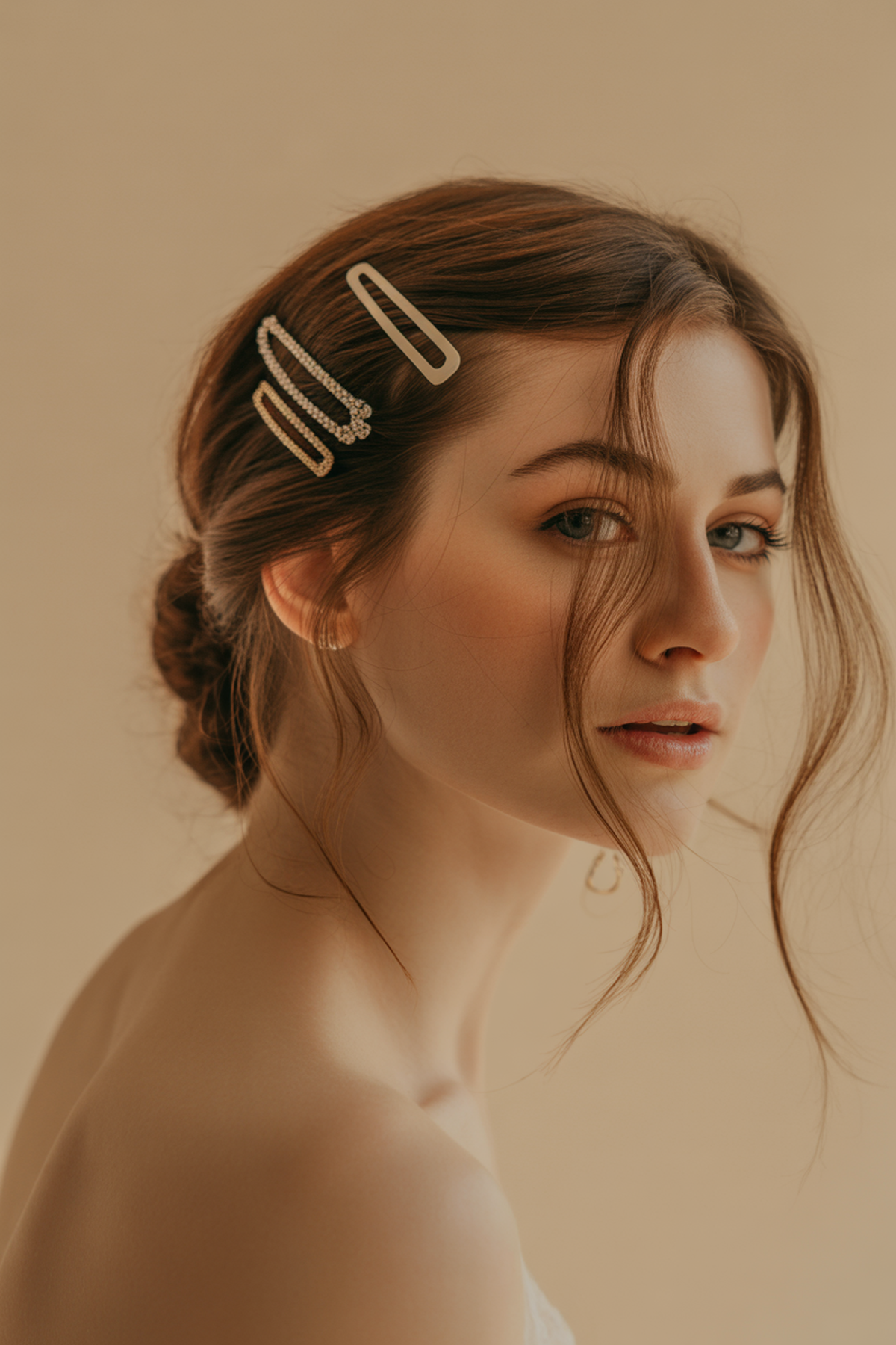 Side-Swept Curls with Decorative Clips