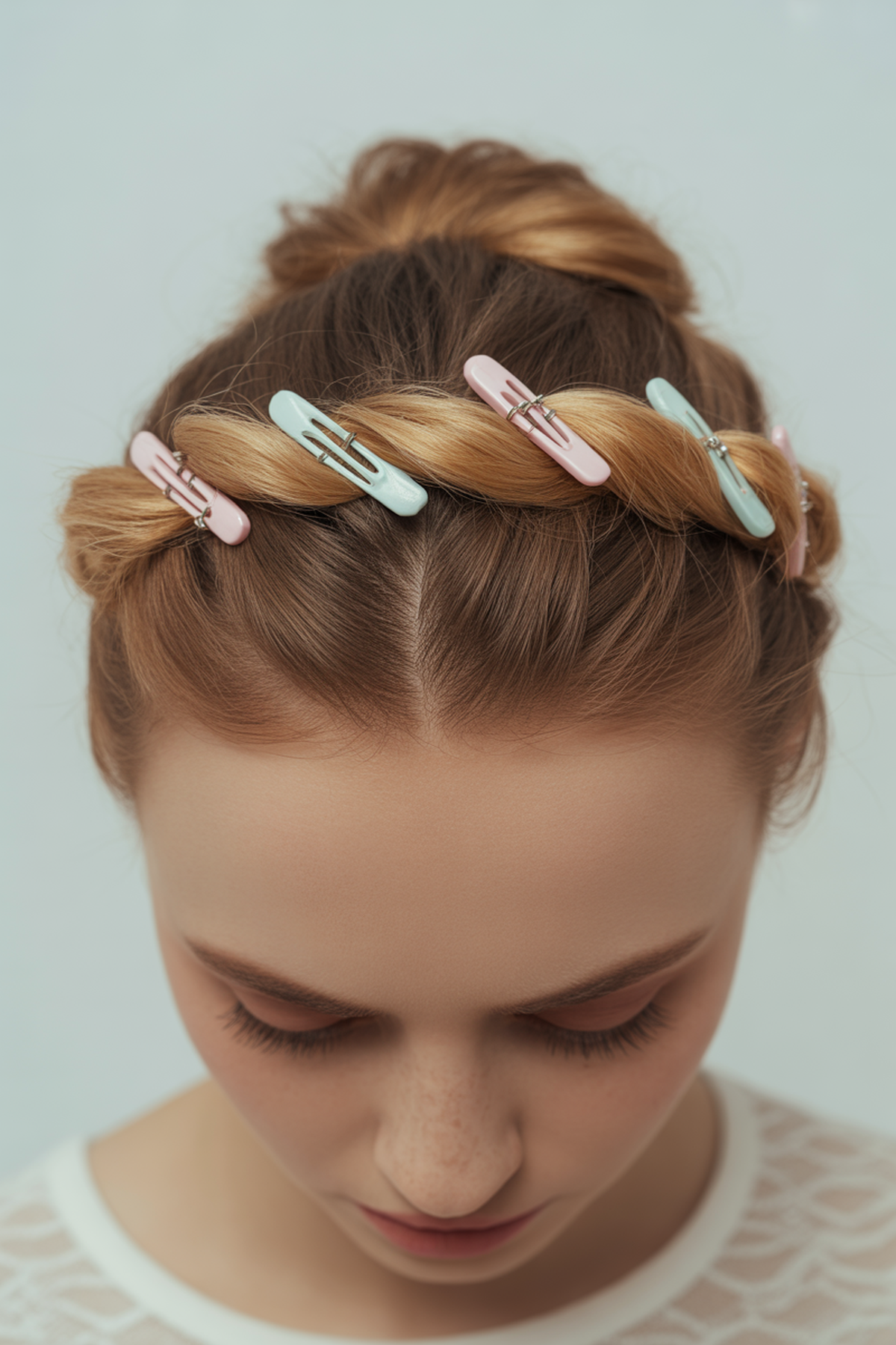 Twisted Halo with Pastel Hair Clips