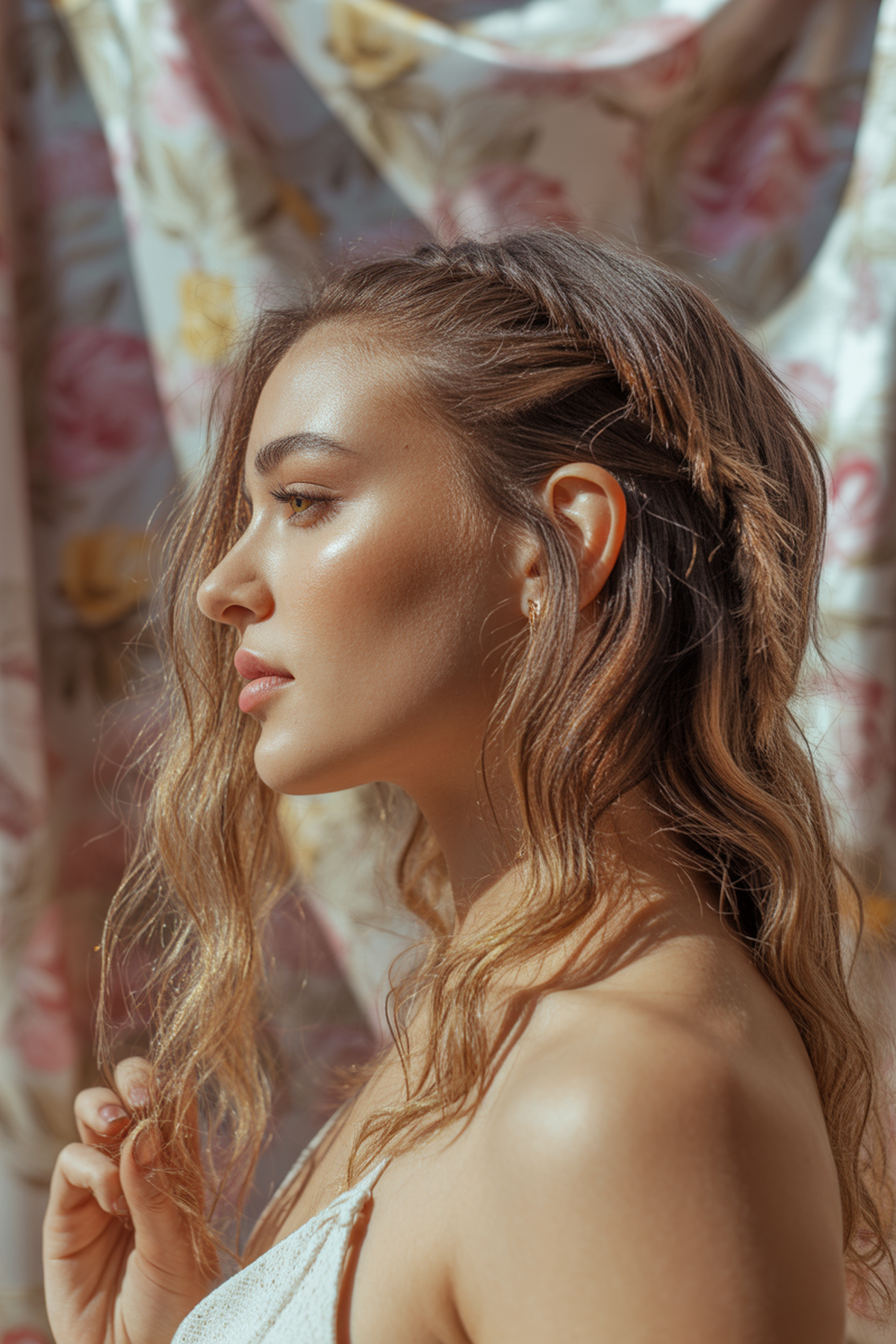 Messy Bun with Braided Accents for Boho Flair