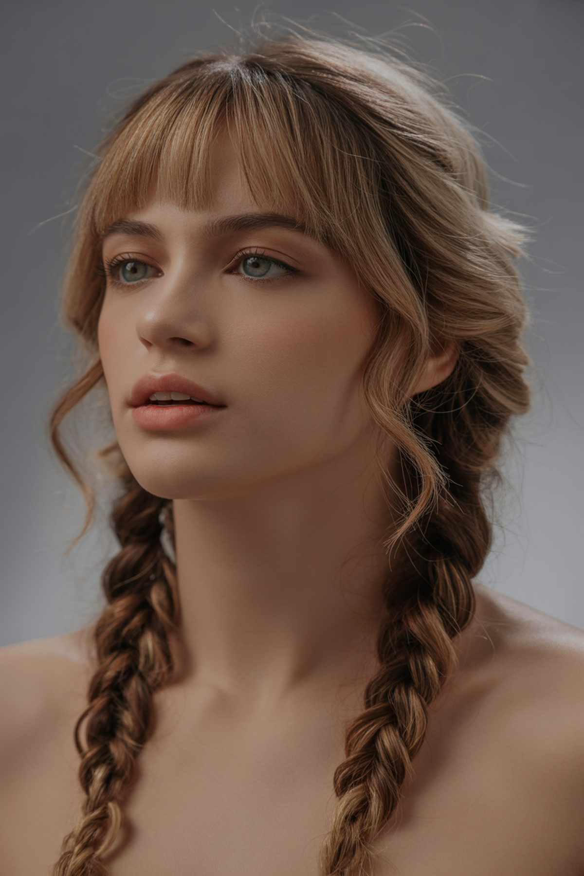 Curly Bangs Paired With Shoulder-Length Layers