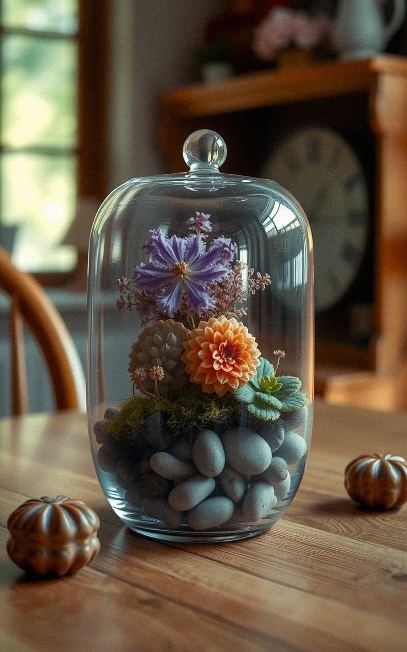 Assemble Dried Flower Terrariums with Glass Containers