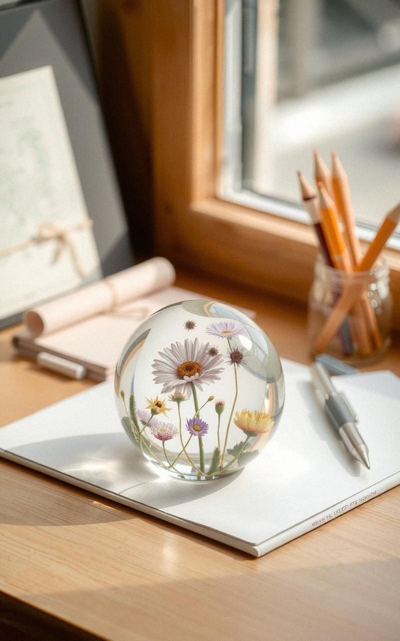 Create Dried Flower Resin Paperweights for Desks