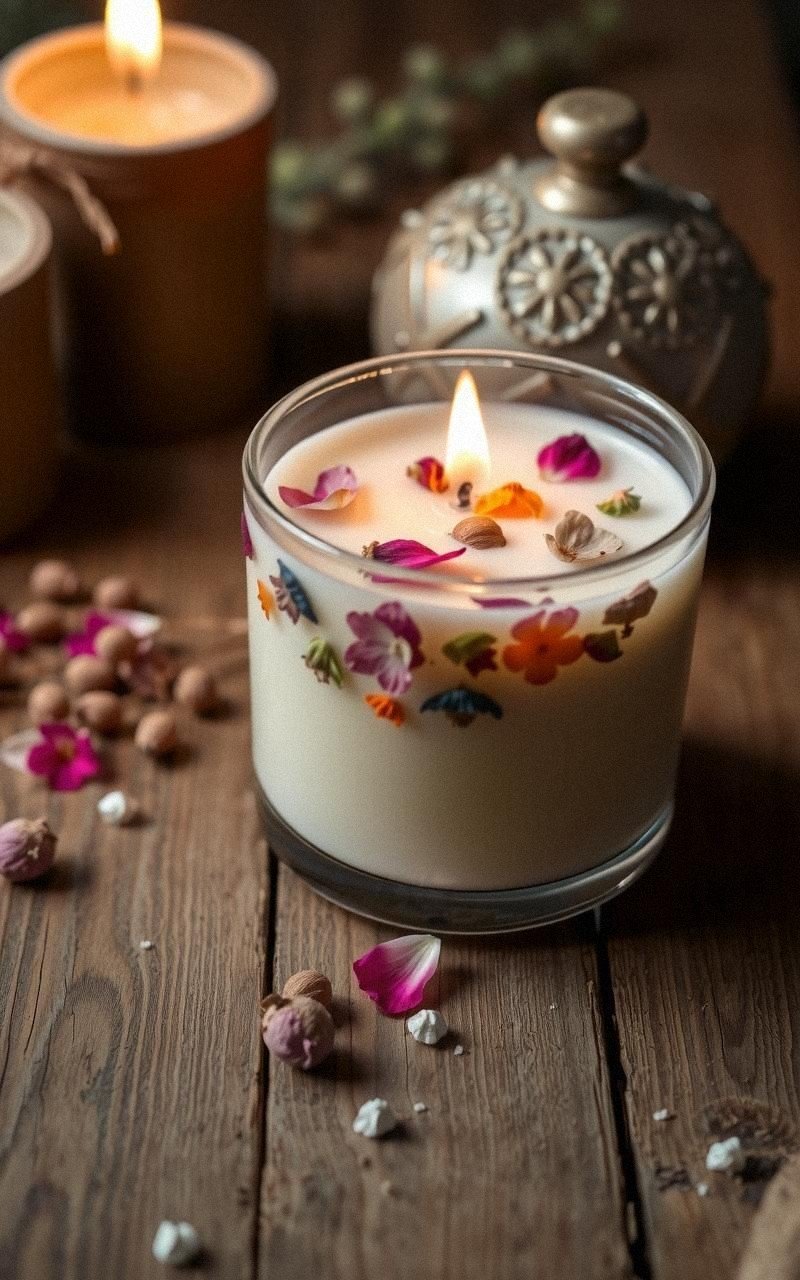 Make Custom Dried Flower Candles at Home